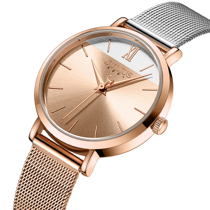 New Hit Color Julius Women's Watch Japan Mov't Hours Elegant Fashion Clock Stainless Steel Metal Bracelet Girl's Gift Box