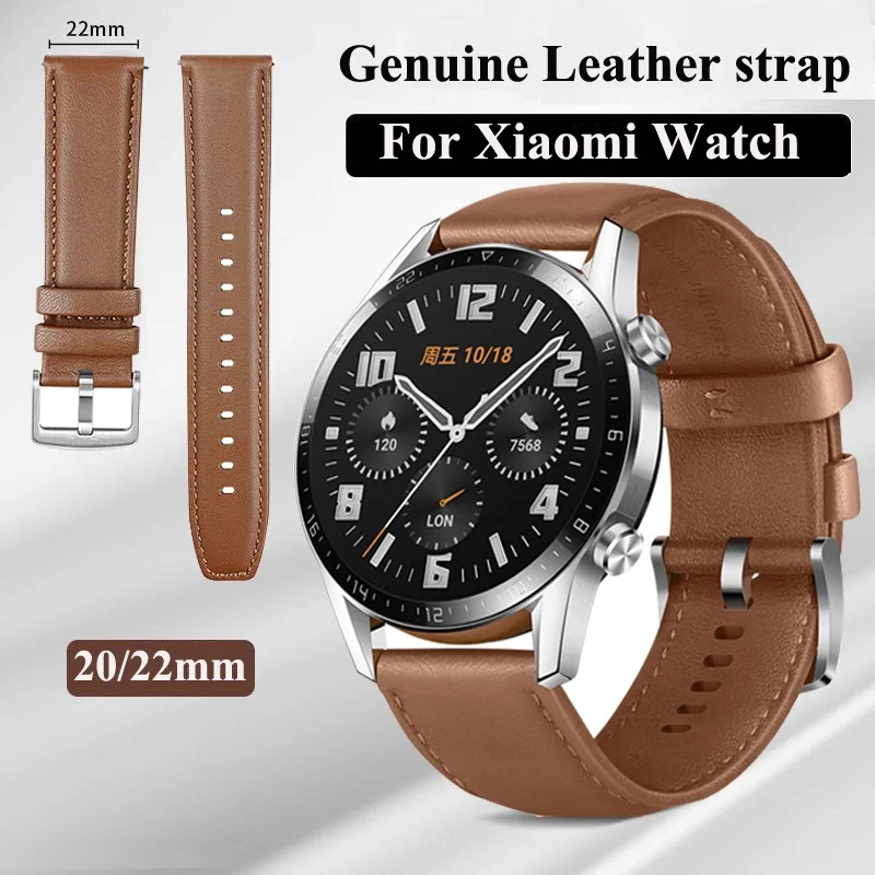 

Quick Release Leather Strap for Xiaomi Youpin Haylou RT LS05S,Watch Color,Mi Bro Air,Haylou LS02 Watchband 20 22mm