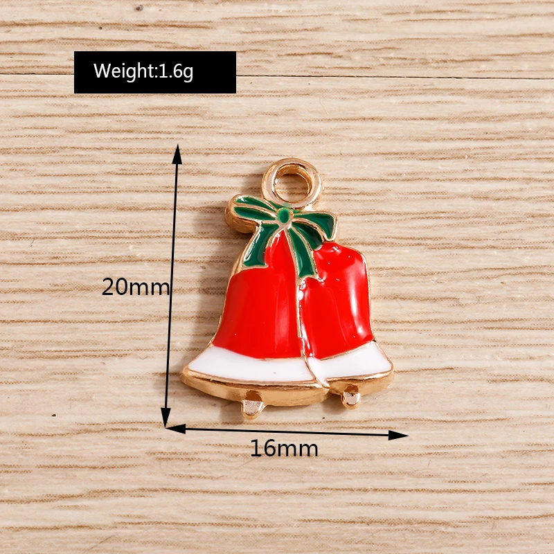 10 Stück niedliche Emaille-Weihnachtsanhänger mit Weihnachtsmann, Baum und Schneemann zum Basteln von Halsketten, Ohrringen, Armbändern, DIY-Bastelarbeiten und als Geschenk – Detail 11