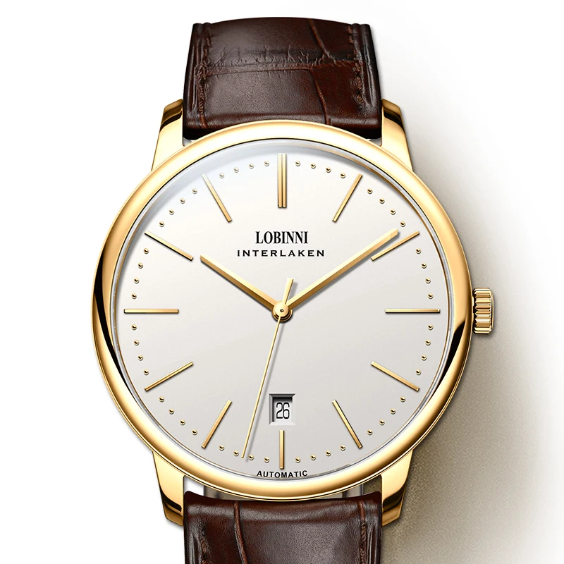 Switzerland LOBINNI Luxury Brand Japan MIYOTA 9015 Automatic Mechanical Men\'s Watches Sapphire 7.9 mm Ultra-thin Clock L12028-4