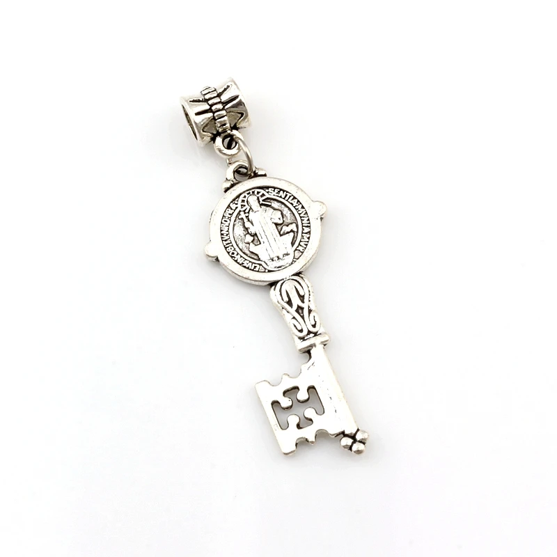 30Pcs Saint Benedict Medal Cross Smqlivb Key Charm Pendants For Jewelry Making  Necklace DIY Accessories 16.5x52mm A-580