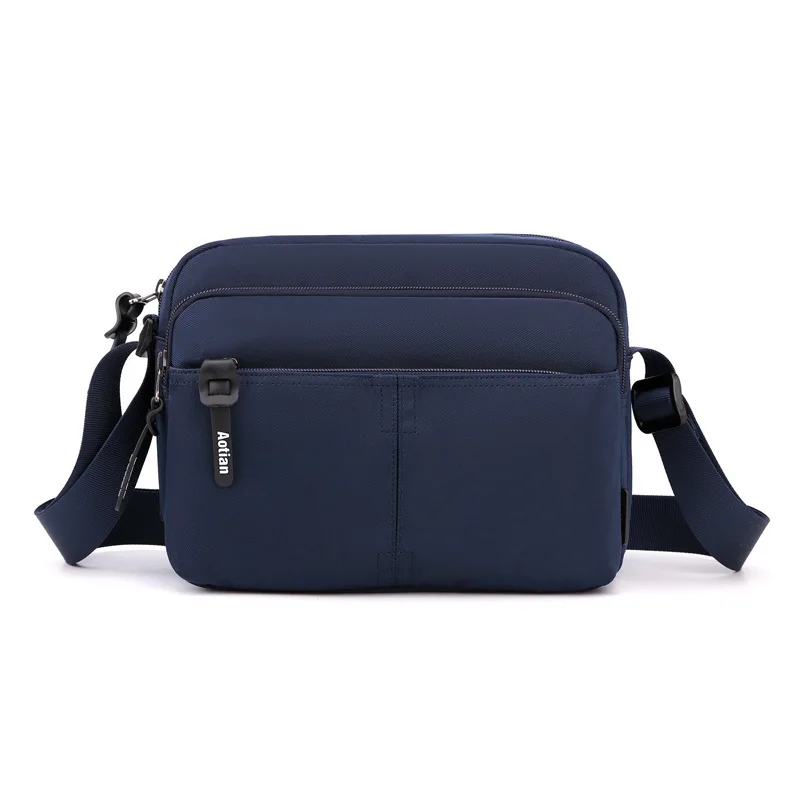 Classic Simple Quality Shoulder Bags Men Blue Messenger Pockets Light Layers Minimalism Style Crossbody Bags Multifunction 2023