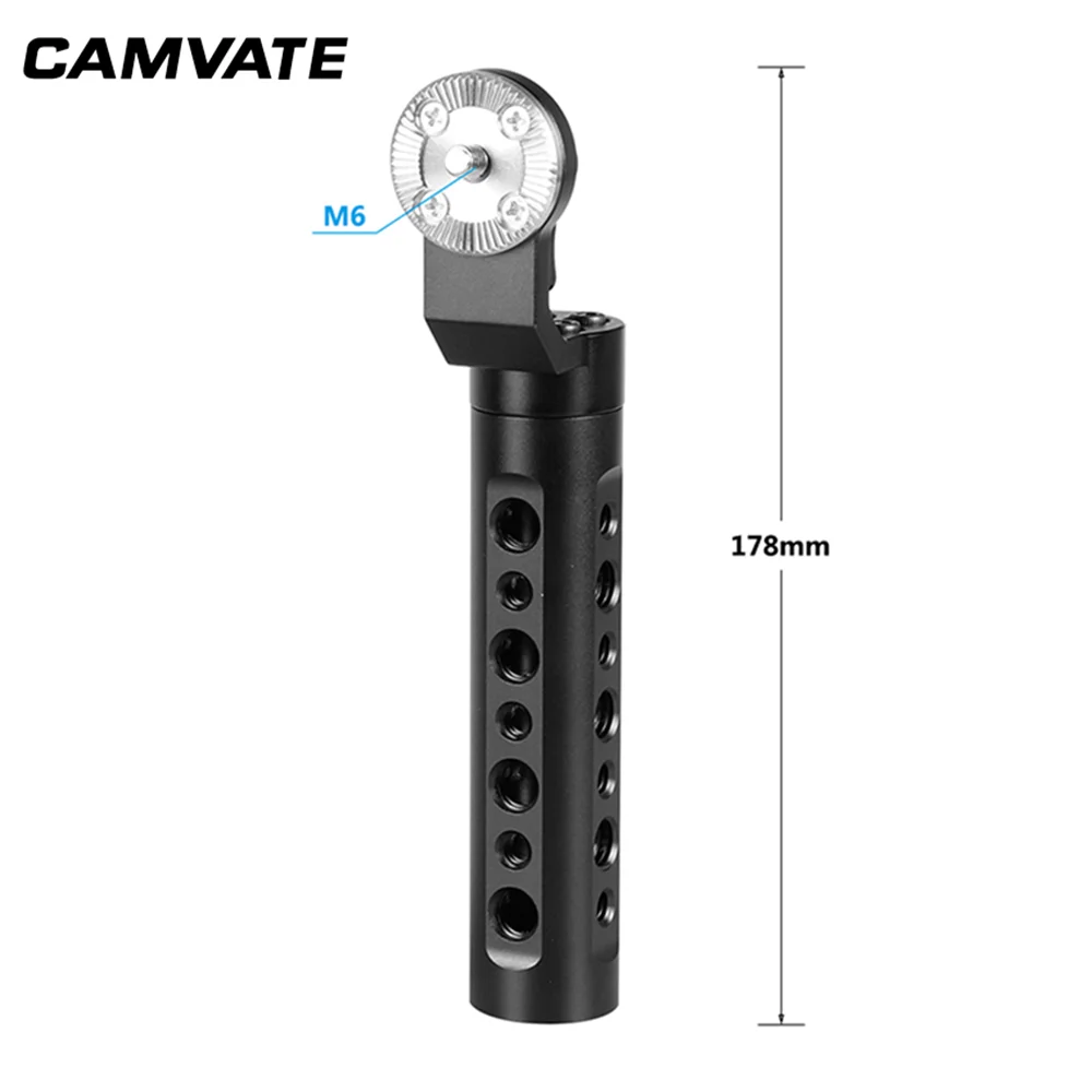 CAMVATE Aluminum Camera Cheese Handle With ARRI Rosette Mount M6 Female Thread for DSLR Camera Shoulder Handgrip Support System