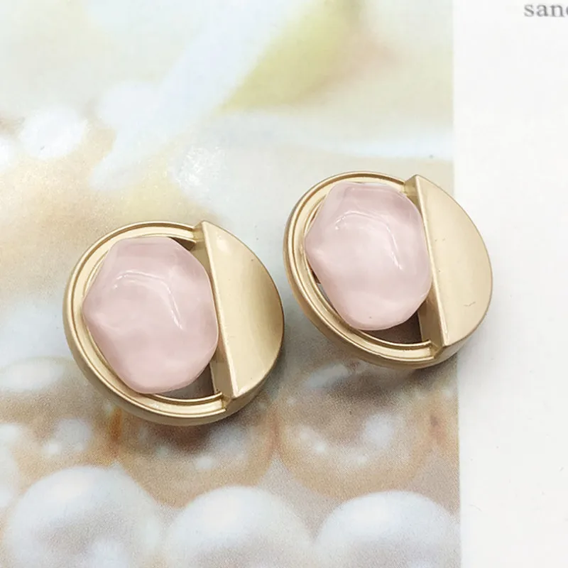 2 Pcs/lot Color Wave Stone Metal Buttons20MM Diy Sweater Coat Alloy Hand-sewn Decorative Buttons Clothing Accessories HS201011-3