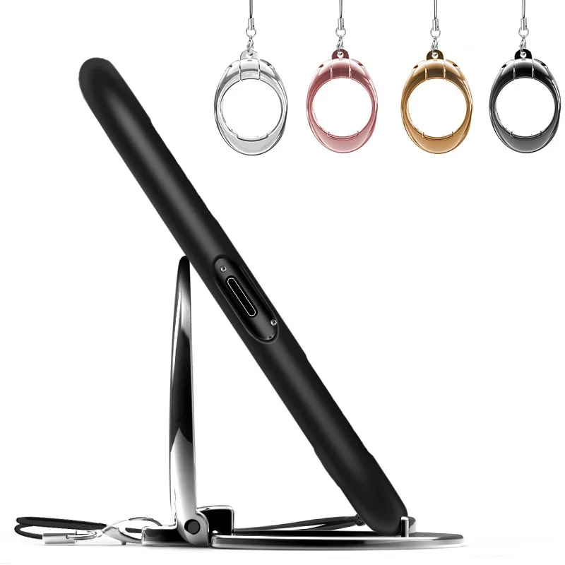 10pcs 2 In 1 Foldable Ring Lanyards Finger Buckle Holder Cell Phone Grip Strap Metal Ring Desk Stand For Cell Phone