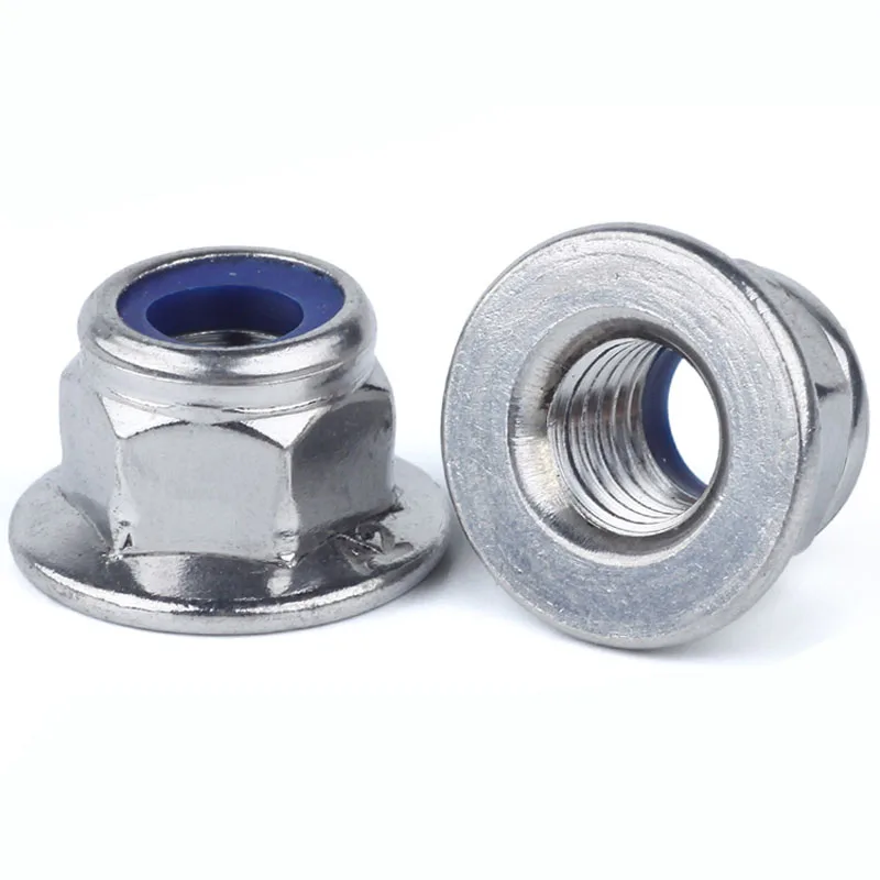 304 316 Stainless Steel Hexagon Flange Nut Hex Nuts with Cap Brim Anti-loose Anti-slide Anti-skid Nut M4 M5 M6 M8 M10 M12