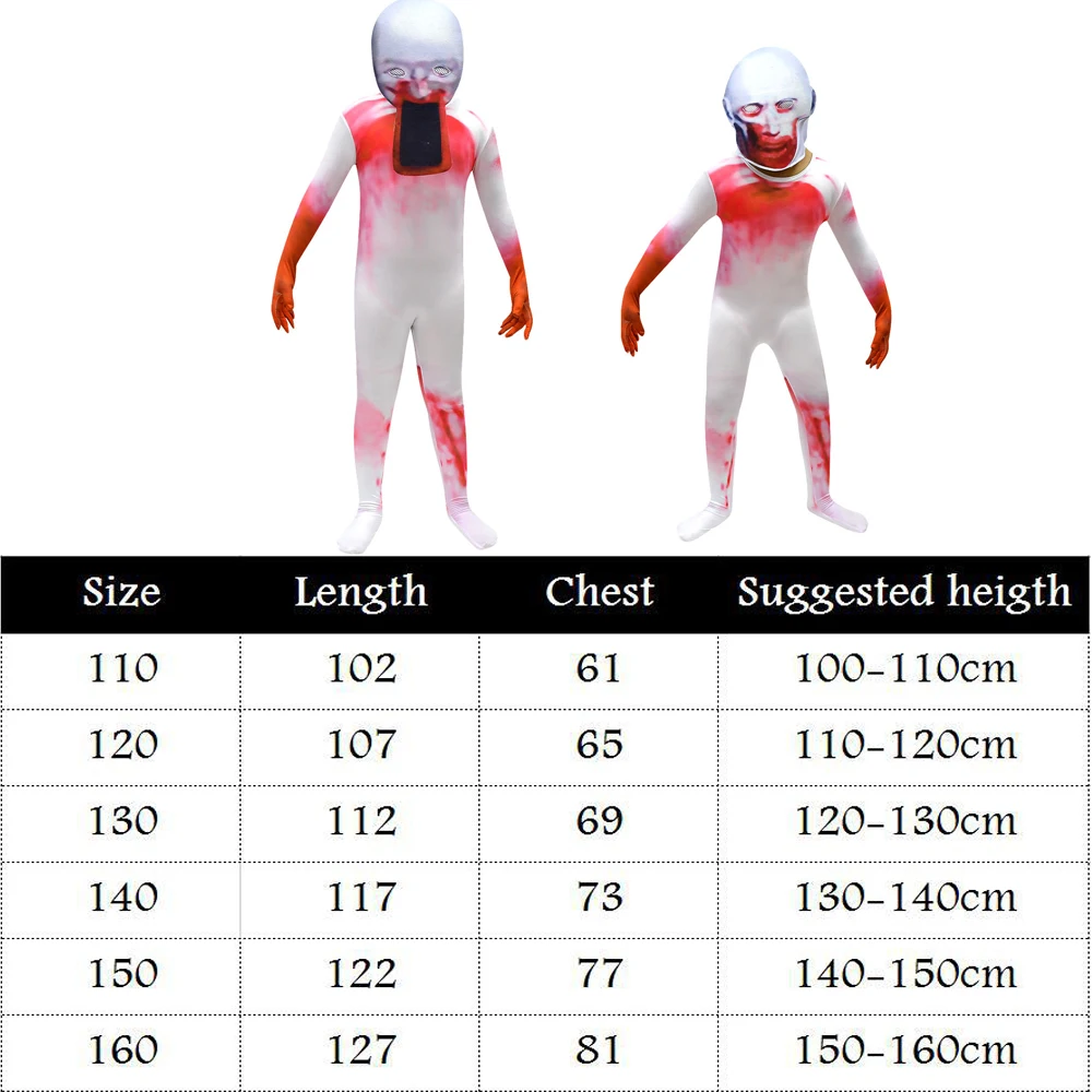 New Spoof skull jumpsuit Horror Game bodysuit Halloween Game Peluche Brinquedos Gamer Boys Christmas Gift clothes for Children