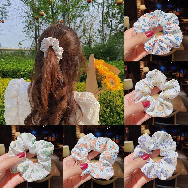 1 Buah Ikat Rambut Motif Bunga Kecil Korea Ikat Rambut Kain untuk Rambut Wanita Antik Rambut Dasi Rambut Cincin Hiasan Rambut Aksesori Rambut