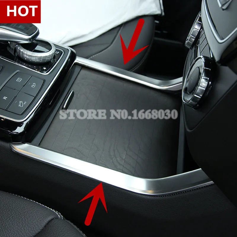 Inner Center Console Water Cup Holder Cover Trim 2pcs For Benz ML W166 2012-2015  GL X166 2013-2015 Car accesories interior