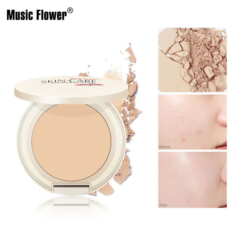 

Music Flower Double Repair Concealer Powder Moisturizing Makeup Foundation Wholesale Skin Color Cosmetic Gift for Women