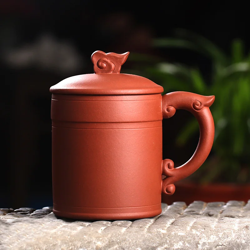 ★Yixing Zisha Cup cover cup office tea cup pot Kung Fu Qing cement auspicious Master Cup single cup 420cc