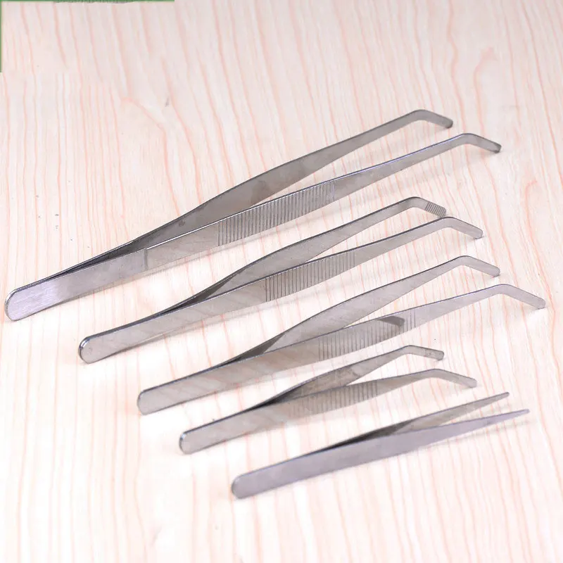 12/17/25cm Practical Sewing Tool Straight Curved Forceps Home Yard New  Micro Landscape Bonsai Tweezer Garden Tool Handwork DIY