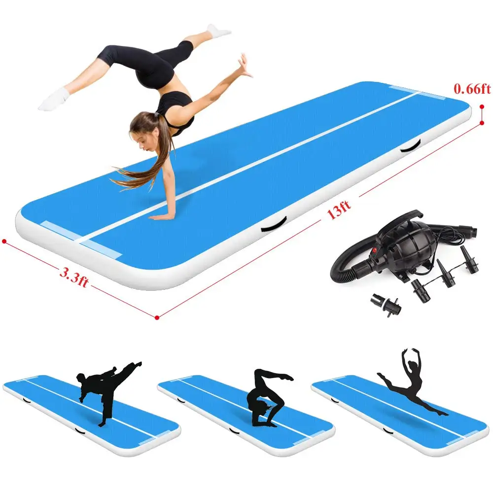 

Airtrack 10ft/13ft/16ft/19ft Air Track Inflatable Gymnastics Tumbling Mat Training Yoga Cheerleading Mat for Home Use, Beach