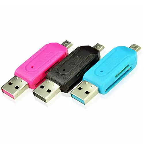 

2in1 lecteur de carte Micro USB OTG pour PC universel USB TF/SD lecteur de carte Extension de téléphone écouteurs Micro