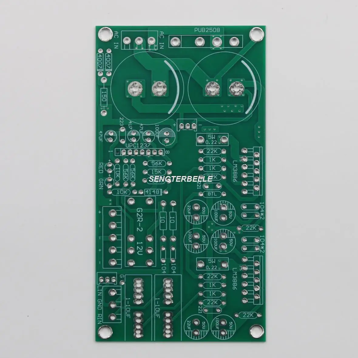 1PC LM3886 Stereo HiFi Power Amplifier Board Bare PCB +Speaker Protection