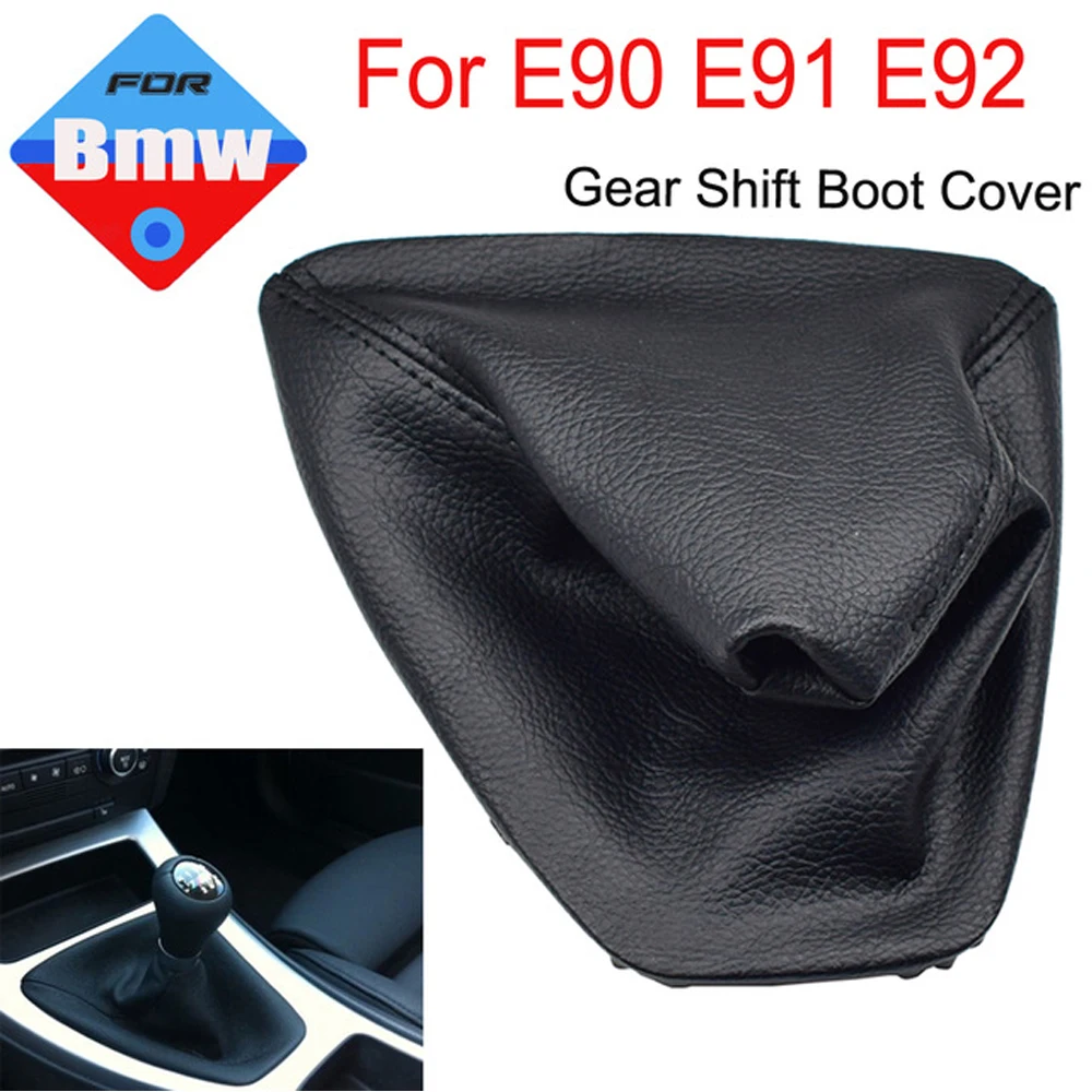 Car Shift Gear Stick Manual Shift Boot Black Leather Boot With Frame For BMW E30 E36 E39 E46 E81 E82 E87 E88 E90 E91 E92 E93