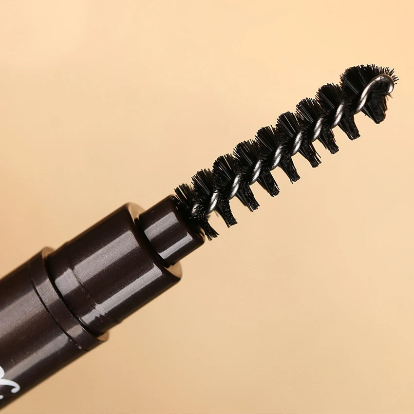 1Pc 2 in 1 spazzole a matita per sopracciglia a doppia testa impermeabile automatico rotante sopracciglio penna a pennello per sopracciglia resistente al sudore a lunga durata
