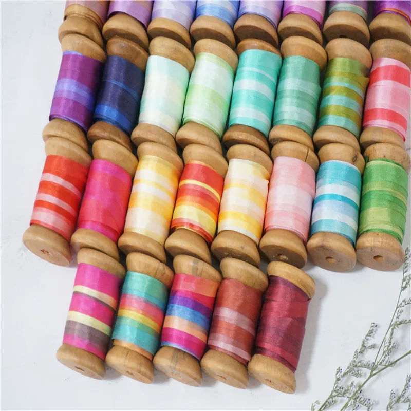 7mmX10m/roll 37colors Available 100% pure silk embroidery ribbon thin taffeta high quality silk ribbon Anya Ribbon Handcraft