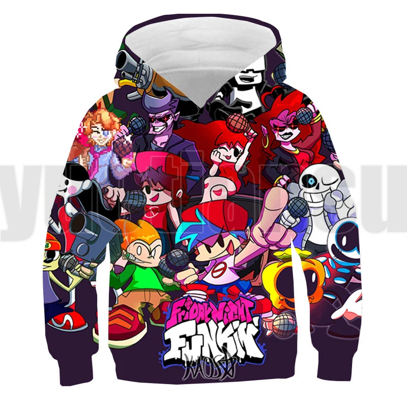 New Friday Night Funkin Hoodie 3D Sweatshirt LongSleeve Video Game Clothes Kids Plus Size Children Tracksuit Harajuku Streetwear