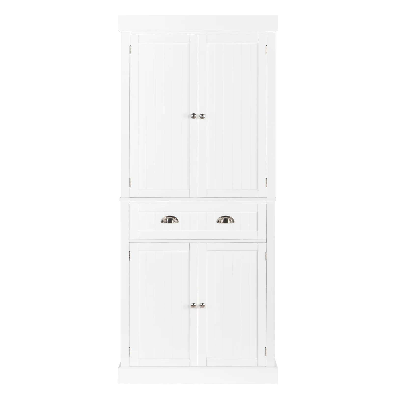 FCH Single Drawer Double Door Storage Cabinet White Wardrobe