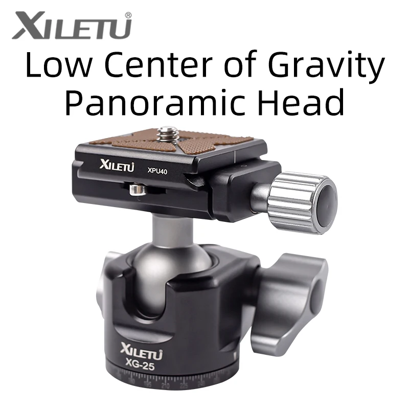 XILETU XG-25 Camera Panoramic Tripod Ball Head 360 Degree Quick Release Ballhead Mount Aluminum Alloy Ball Head With 1/4 Screw