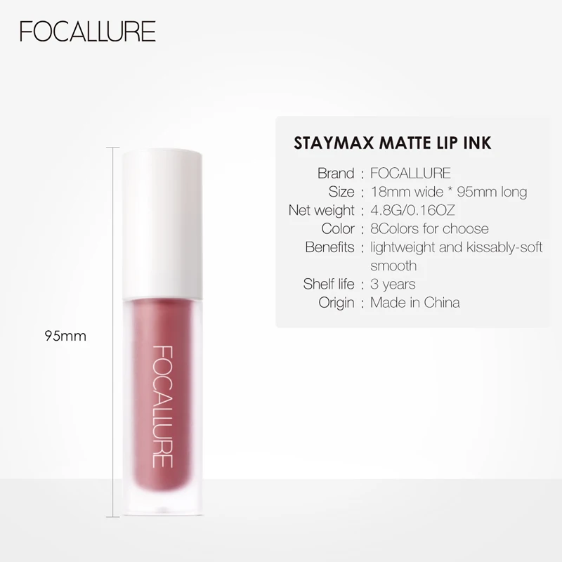 FOCALLURE lápiz labial brillo impermeable de larga duración maquillaje de labios húmedo lápiz labial líquido maquillaje cosmético FA134