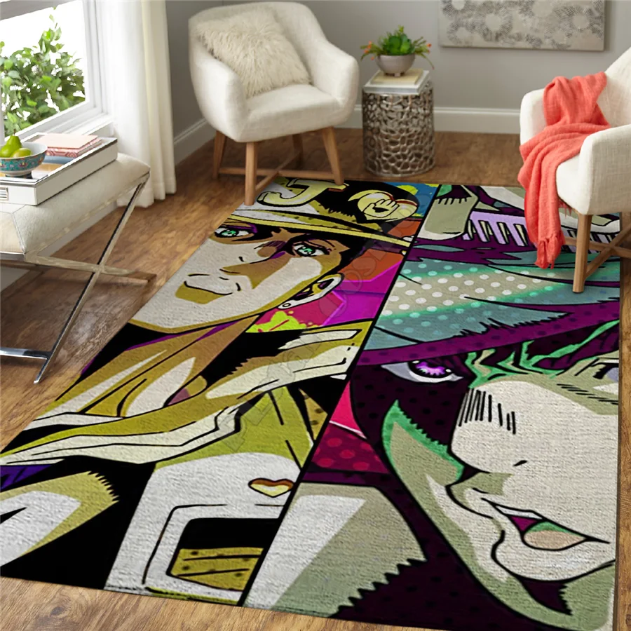 JoJo's Bizarre Adventure Area Rug 3D All Over Printed Non-slip Mat Dining Room Living Room Soft Bedroom Carpet 01