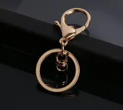 50pcs 30mm Multiple Colors  Key Chains Rings Round Golden Silver-Plate Hook Lobster Clasp Keychain