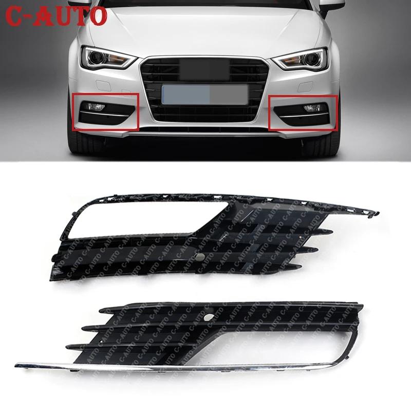 Car Front Bumper Fog Light Cover Lower Grille For Audi A3 Quattro SEDAN 2013 2014 2015 2016 2017 8V5807681A 8V5807682A