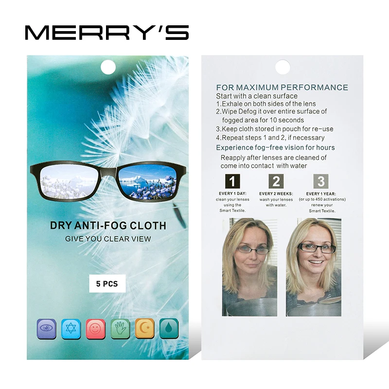 MERRY'S Anti Fog Wipes Glasses Cloth Microfiber Fabric Glasses Cleaner for Spectacles Lenses Camera Phone Screen Lens Cleaners