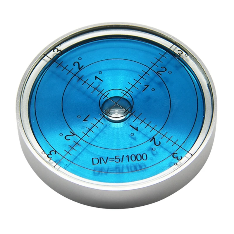 Y51B Aluminium Case Bullseye Spirit Bubble Surface Level Rv Leveling Bubble Round Inclinometers Ø60mm Accuracy 15\'/2