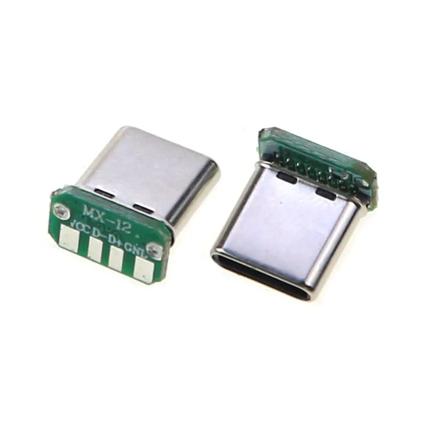 YuXi USB 3.1ประเภท C แจ็คชายแนวตั้ง Patch Board 16pin ข้อมูลแถบ PCB USB-C ชาย16P USB C พอร์ต