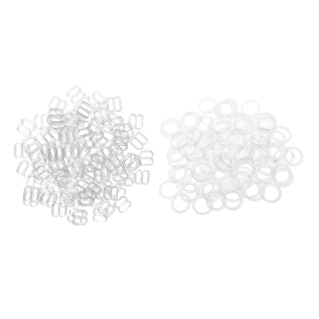 200x Clear Lingerie Bra Strap Sliders Adjuster For Corset Garter Bikini 8mm