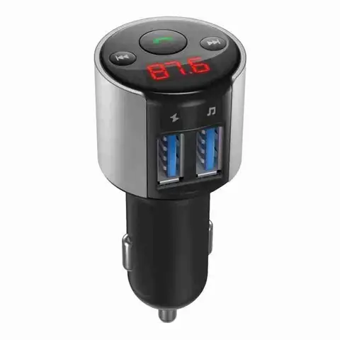 차량용 FM 송신기 무선 블루투스 5.0 MP3 음악 플레이어, AUX 라디오 어댑터, 듀얼 USB 충전기, 핸즈프리 자동차 키트 차량용 FM 송신기 무선 블루투스 5.0 MP3 음악 플레이어, AUX 라디오 어댑터, 듀얼 USB 충전기, 핸즈프리 자동차 키트