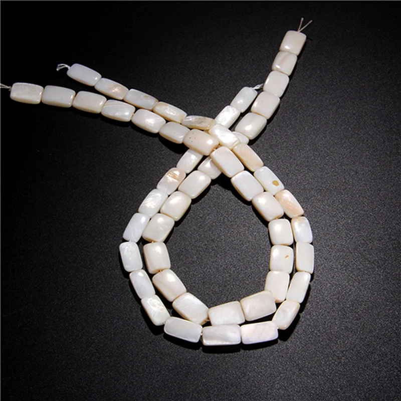 Natural Rectangle Shape Charms Shell Accessories Mother of Pearl Shell Beads For Retro Classic Earrings Necklace Bracelet DIY