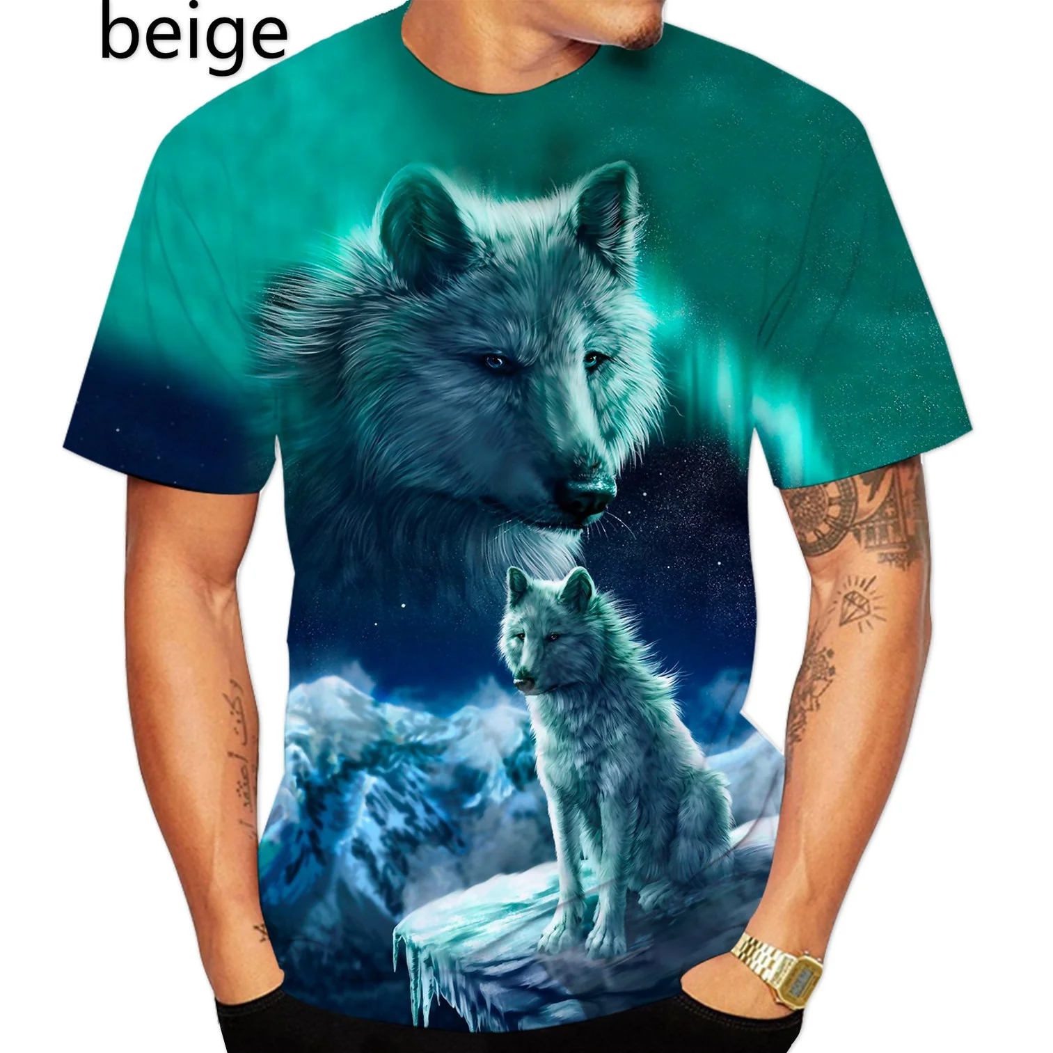 Fashion Short Sleeve 3D Wolf Printed T Shirts for Men/women Personality Cool Printing Tee Funny Animal T-shirt