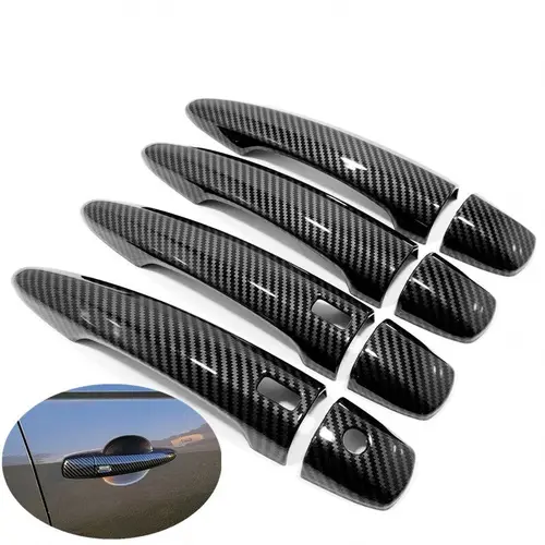 Imagen 1 del producto Para Nissan Sentra Bluebird Sylphy 2020 2021 2022 cubierta de manija de puerta de coche cromada de fibra de carbono pegatinas accesorios de estilo