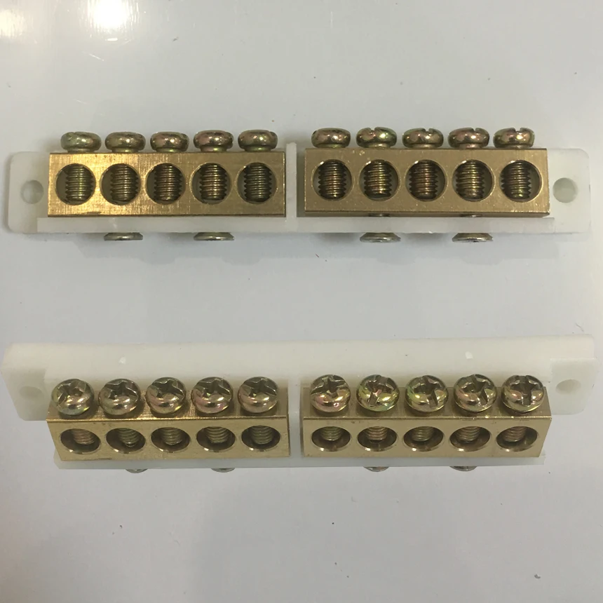 

7+12 19P 12+12 24P 19 24 Position Hole Household Switch Box Neutral Ground Wire Row Brass Connector Busbar Bar Terminal Block