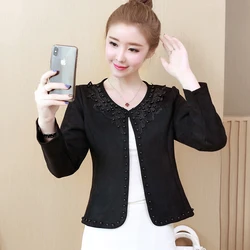 fashion plus size 3XL 4XL black women jacket 2019 O collar coat women short jacket long sleeve womens jackets and coats