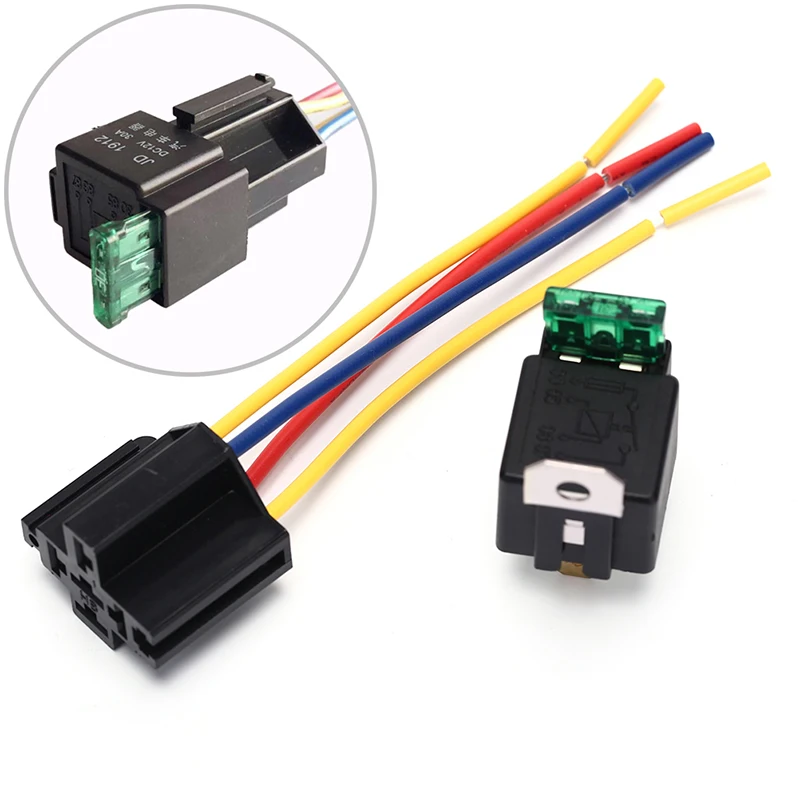 

1 Pc Waterproof Prewired 4pin 12V 30A Car Relay Harness Holders With Relay Socket High Quality