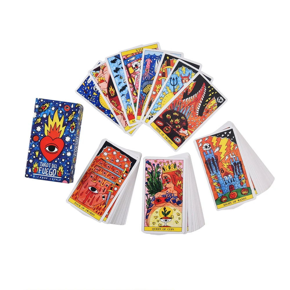 Tarot Del Fuego Cards Tarot for Deck Oracles Electronic Guide Book Game Toy By Ricardo Cavolo