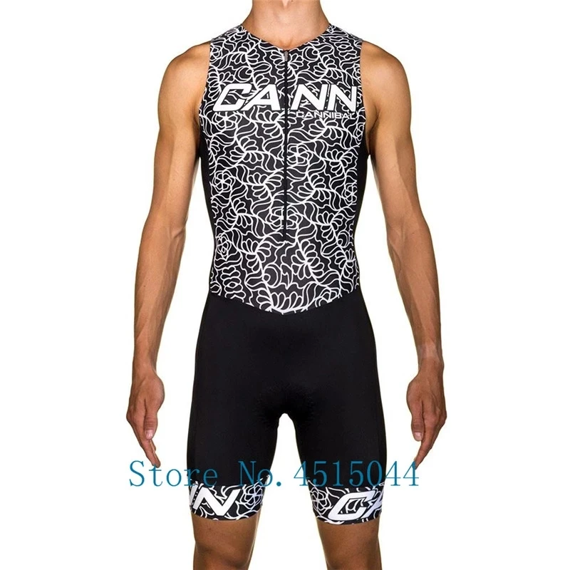 CANNIBAL-Men's Triathlon Cycling Sleeveless Skinsuit, Bike Suit, Cycling Clothes, MTB Running Jumpsuit, Summer, New, 2021