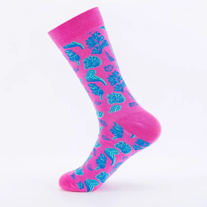 4 pairs of socks colorful tide socks mid-tube cotton socks wholesale personalized socks manufacturers seagrass series socks