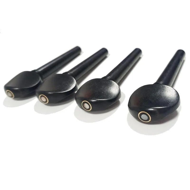 Wtsfwf 4/4 3/4 1/2 1/4 1/8 violin accessary ebony Wood violin tuning peg black with double fish eyes for violin