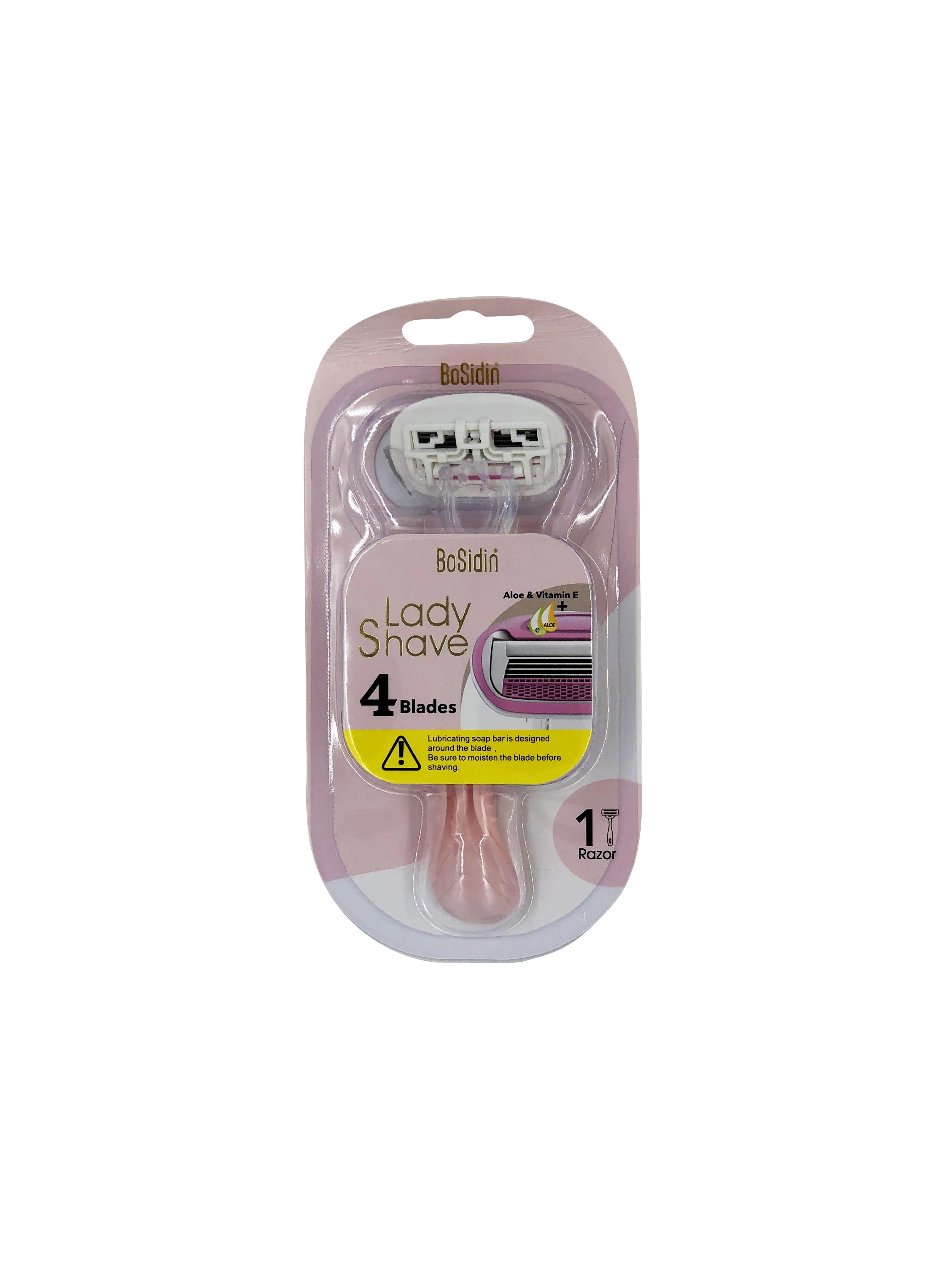 Aksesori Alat Penghilang Rambut Bosidin Cukur Merah Muda