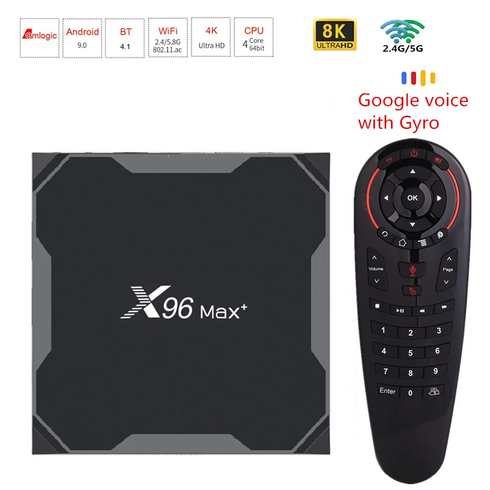 Smart TV Box Android 9.0 X96 MAX Plus Amlogic S905X3 tvbox 4GB 64GB 2.4G 5G Wifi 8K 4K Media Player 2G 16G Set-top Box X96MAX X3