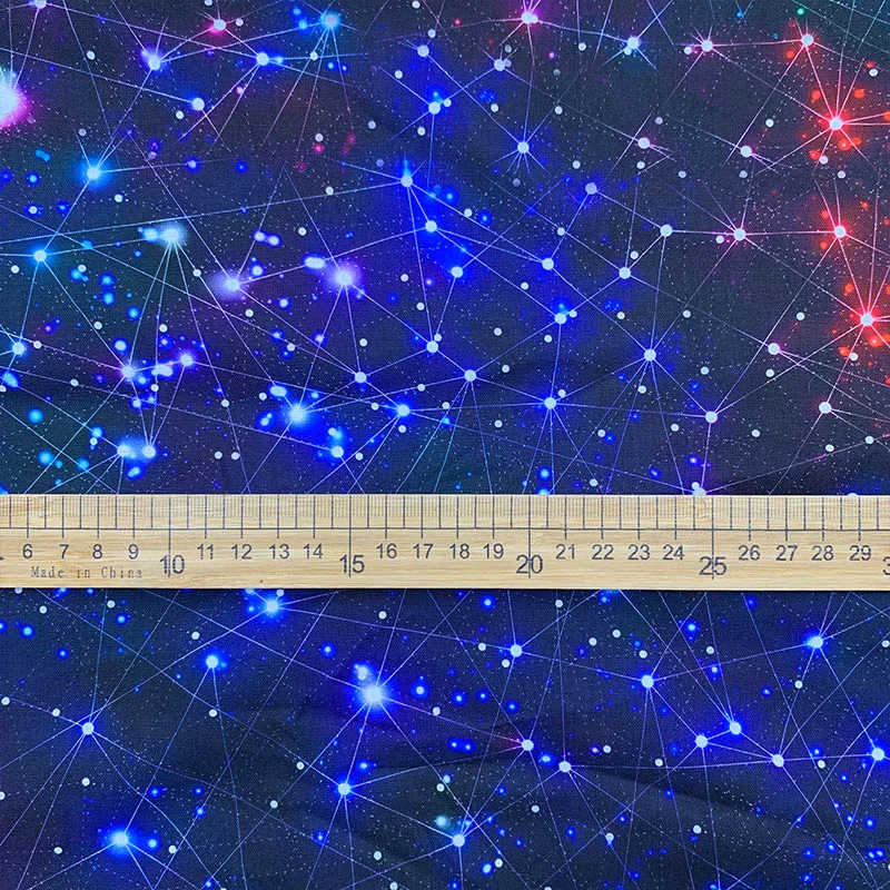 Beautiful Blue Shining Star  Cotton Fabric Universe Space Galaxy Print Fabric Patchwork Sewing Material For Diy Fashion Clothing