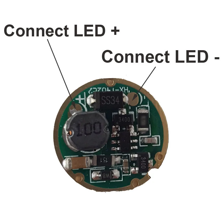 17mm 1-Mode Single Mode 3V-15V Input LED Driver Circuit Board for 10W LED Flashlight Torch Lamp Lantern