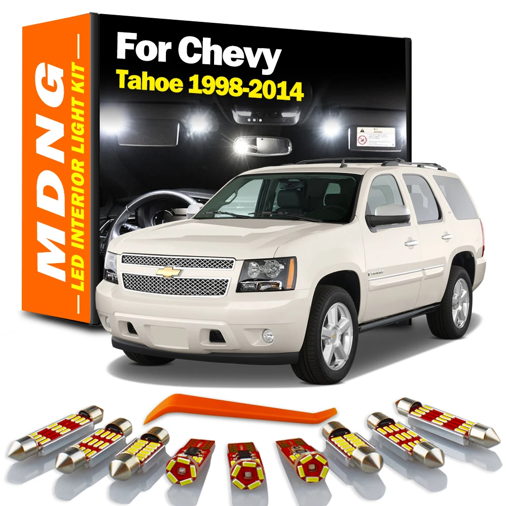 MDNG Canbus LED Interior Light Kit For Chevrolet Chevy Tahoe 1998-2010 2011 2012 2013 2014 Map Dome Trunk Lamp Car Accessories