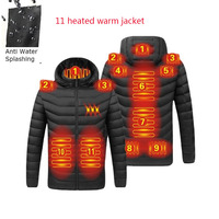 2022 NWE Men Winter Warm Heated Jackets USB Smart Thermostat Solid Color Hooded Clothes Heated Waterproof Warm Jackets